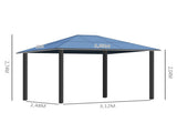 3.6 x 3 Hardtop Gazebo Canopy with Polycarbonate Roof Garden Pavilion with Removable Curtains and T3398P322112