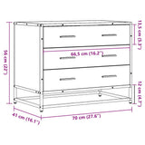 Drawer Cabinet Black 70x41x56 cm Engineered Wood 849074