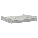 Storage Bed Frame Concrete grey 200 x 200 cm Engineered wood 3335264