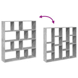 Book Cabinet Concrete Grey 132x29x141.5 cm Engineered Wood 3310310