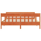 Bed Frame without Mattress Wax Brown 200x200 cm Solid Wood Pine 3306254