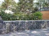 Gabion Basket with Cover 200x50x50 cm Galvanised Iron 3295133