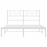 Metal Bed Frame without Mattress with Headboard White 150x200cm 355318