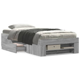 Bed Frame without Mattress Grey Sonoma 90x200 cm Engineered Wood 3295497