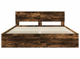 Bed Frame Smoked Oak 160 x 200 cm Engineered Wood 3408834