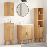 Bathroom Furniture Set with Door 4 pcs Brown 114 x 43 x 73.5 cm 3334190