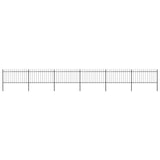 Garden Fence with Spear Top Steel 1070x100 cm Black 277616