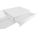LED Coffee Table, Modern High Gloss Coffee Table, Center Table with Glass, Modern Coffee Table for N605P225557W
