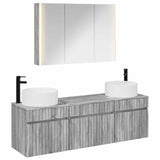 Bathroom Cabinet Set 4 pcs Grey Sonoma Engineered Wood 3406668