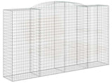 Arched Gabion Baskets 9 pcs 300x50x220/240 cm Galvanised Iron 3146816