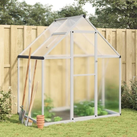 ZNTS Greenhouse with Base Frame Silver 169x114x195 cm Aluminium 4005822