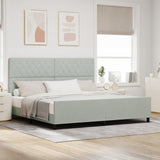 ZNTS Bed Frame Light Grey 200x200 cm Velvet 3344897