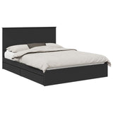 Storage Bed with Headboard Black 150 x 200 cm Engineered Wood 3411195