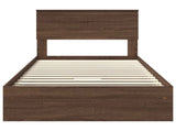 Storage Bed with Drawer Brown Oak 100 x 200 cm Engineered Wood 3410832