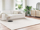 Anti-Slip Faux Rabbit Fur Rug OLITE Cream 240 x 240 cm 42021666