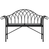 ZNTS 2-Seater Garden Bench 128 cm Black Steel 318828