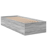 Bed Frame without Mattress Grey Sonoma 75x190 cm Small Single Engineered Wood 841991