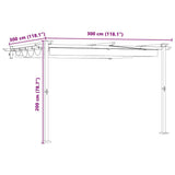 Gazebo 300 x 300 x 200 cm Anthracite Polyester 4003972