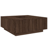 ZNTS Coffee Table Brown Oak 100x100x40 cm Engineered Wood 3284055