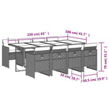 9 Piece Garden Dining Set with Cushions Mix Beige Poly Rattan 3210564