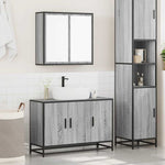 ZNTS 2 Piece Bathroom Furniture Set Grey Sonoma Engineered Wood 3300893