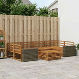 Outdoor Sofa Set 7 pcs Natural Solid Acacia Wood 3383097