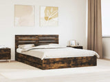 Bed Frame with Drawer Smoked Oak 150 x 200 cm Engineer Wood 3411497
