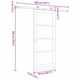 Sliding Door ORKDAL White and Black 83 x 202 cm 3332026