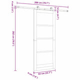 Sliding Door Set Manual ORKDAL Natural and white 83 x 202 cm 3333420