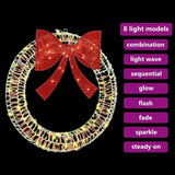 Wreath with 60 LEDs Warm white 76 x 76 x 8 cm PET 42019133