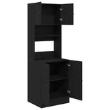 Kitchen Sideboard with Shelf 2 pcs Black Oak 60 x 50 x 180 cm 3365557