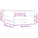 Coffee Table Sonoma Oak 80x80x40 cm Engineered Wood 835355