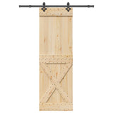 Sliding Door with Hardware Set 70x210 cm Solid Wood Pine 3332772
