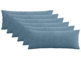 Cushion Cover 6 pcs ALMELO Blue 40 x 80 cm Corduroy 914621