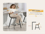 Bar Stools Set of 2, PU Leather Dining Stools with Backrest, Footrest, for Kitchen, Counter, T3398P423560