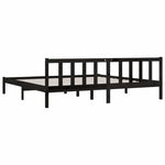 810106 Bed Frame without Mattress Black Solid Wood 200x200 cm