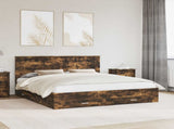 Bed Frame with Drawer Smoked Oak 180 x 200 cm Engineered Wood 3411275