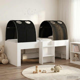 Bed with Tunnel 4 pcs White and Black Engineered Wood 3423550