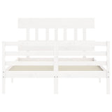 Bed Frame without Mattress White 140x190 cm Solid Wood 3195137