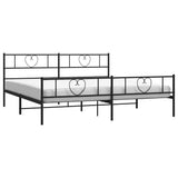 Metal Bed Frame without Mattress with Footboard Black 183x213cm 355486