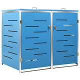 Double Wheelie Bin Shed 138x77.5x112.5 cm Stainless Steel 149567