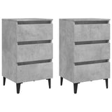 Bed Cabinet with Metal Legs 2 pcs Concrete Grey 40x35x69 cm 805914