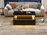 100*50*40cm liftable coffee table with 4 drawers, high-gloss side table with LED lighting, sofa N605P374201B