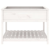 Planter with Shelf White 111.5x111.5x81 cm Solid Wood Pine 823802