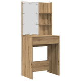 Dressing Table Set with LED Artisan Oak Engineered Wood 3329188