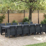 Garden Dining Set 13 pcs Anthracite Polt rattan 3378775