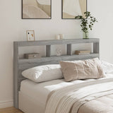 Headboard Cabinet with LED Grey Sonoma 160x17x102 cm 839208