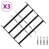Security Grille for Windows with 4 Crossbars 3 pcs 43-74 cm 42031288