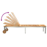 Lounger 3 pcs Brown Solid Acacia Wood and Stainless Steel 3334837