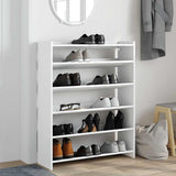 Shoe Rack White 80x25x100 cm Engineered Wood 859896